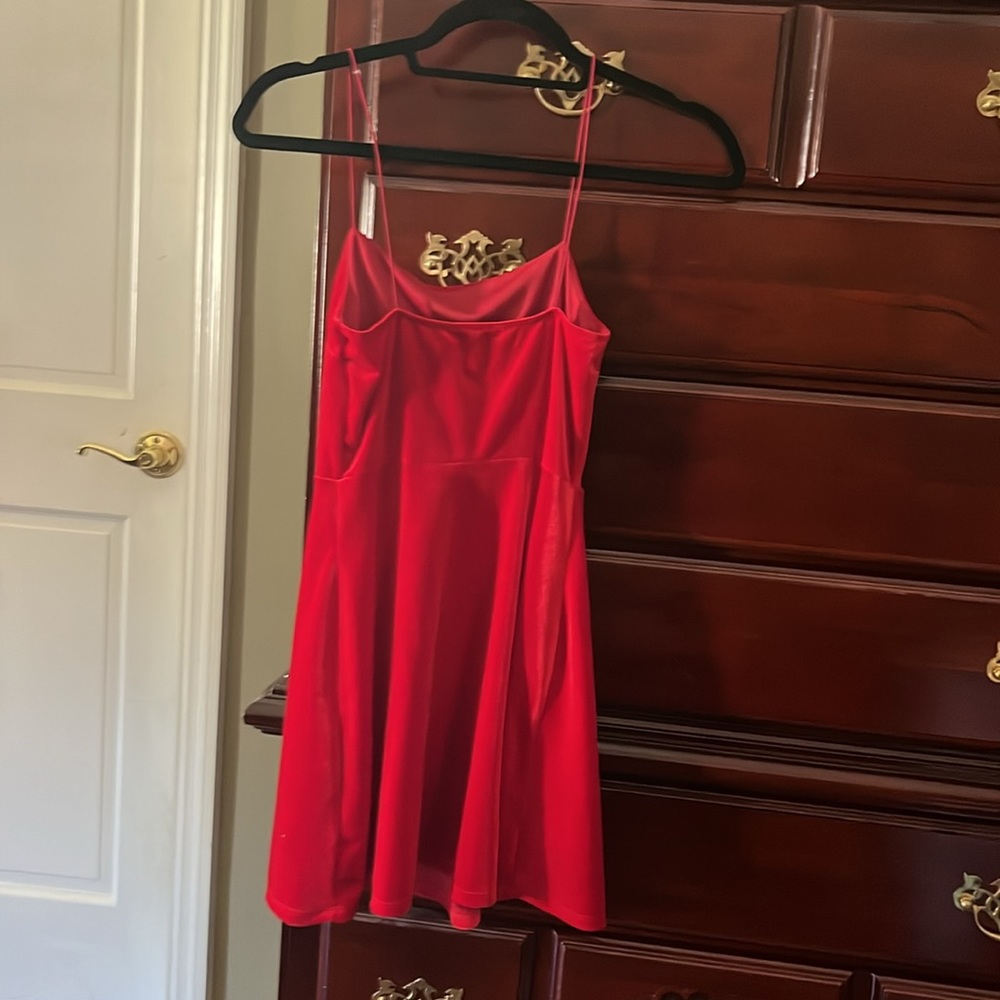 Urban Outfitters XS Red velour dress - Picture 2 of 4